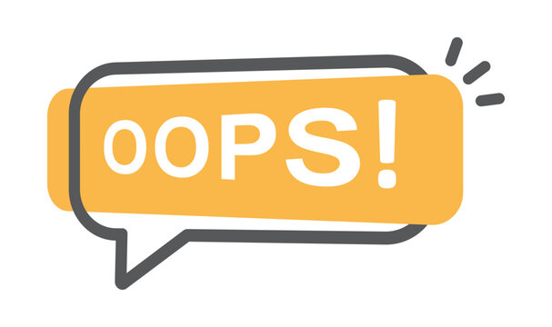 Yellow oops speech bubble, icon, vector.