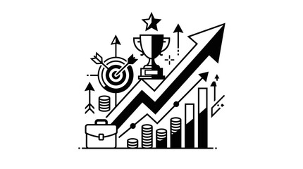 Obraz premium Business Success Concept Illustration Showing Growth and Professional Achievement
