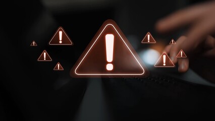 Cybersecurity alert warning showing red cyber for data breach, network threat, and cyber security system vulnerability with emphasis on security risk, caution, digital protection Marrow © InfiniteFlow