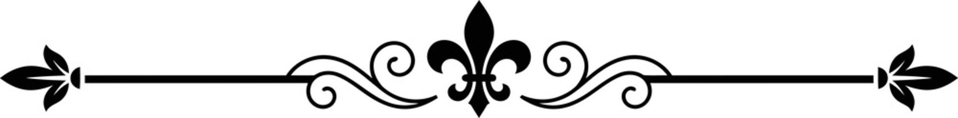 Classic Fleur De Lis Decorative Border Divider PNG © artKULO