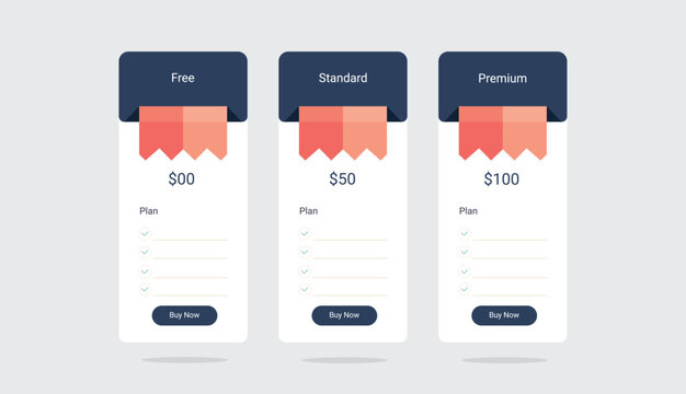 Modern Pricing Table Template Design &ndash; Business Subscription Plan Comparison Layout.