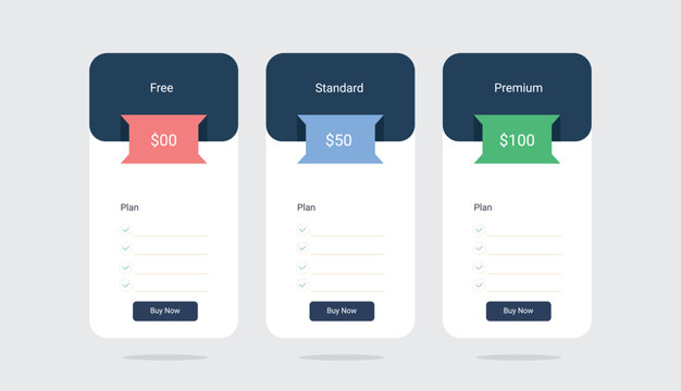 Modern Pricing Table Template Design &ndash; Business Subscription Plan Comparison Layout.