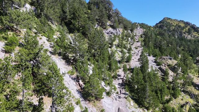 amazing Albanian Alps. Valbona trail. autumn background