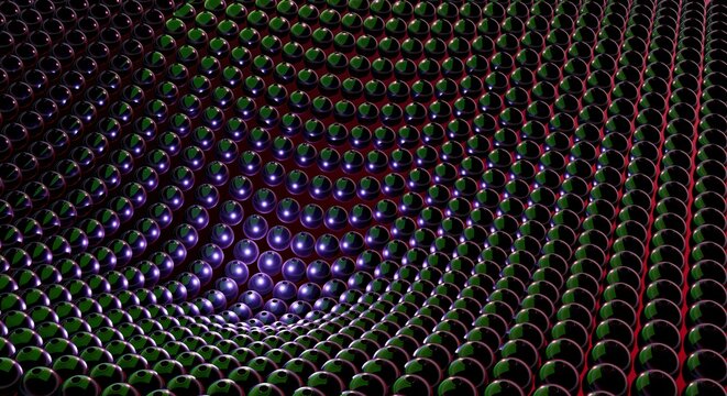 Chromatic 3D Bead Vortex with Purple Light