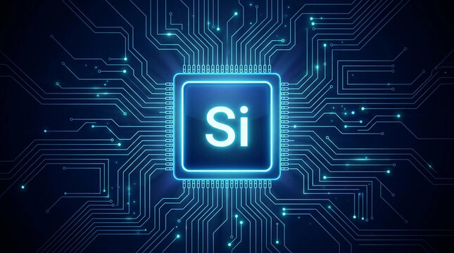 Super Intelligence SI Core Glowing Sphere with Network Nodes Binary Code Digital Technology Concept