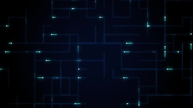 Glowing digital network lines connecting points on dark