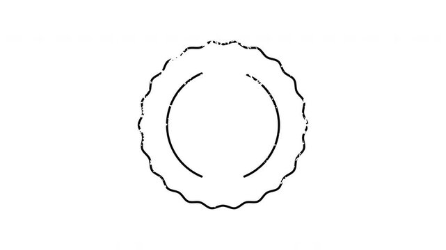 Official scalloped seal stamp animation
