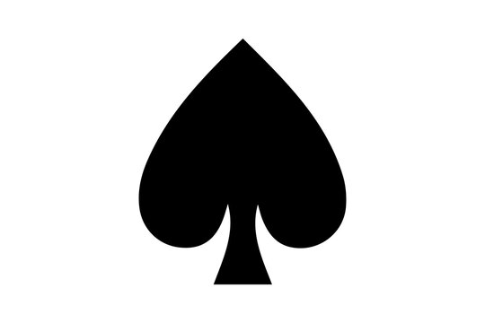 Spade suit symbol isolated on transparent background for playing card design and gambling themes