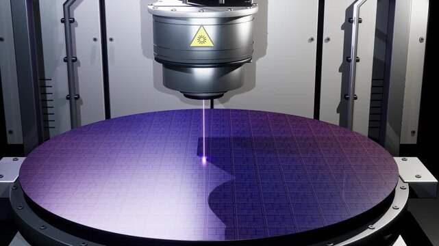Microchip Wafer in Lithograph Machine