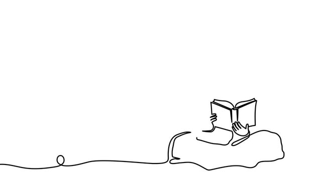 Book woman line read girl continuous student outline art illustration. Drawing child book line woman park moslem graphic magazine people human library relax reading adult exercise summer life sitting.