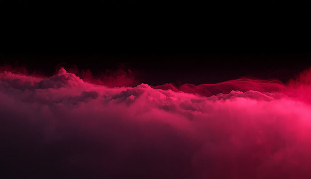  A pink cloud with a red light shining through, casting a warm glow and enhancing the cloud's color.