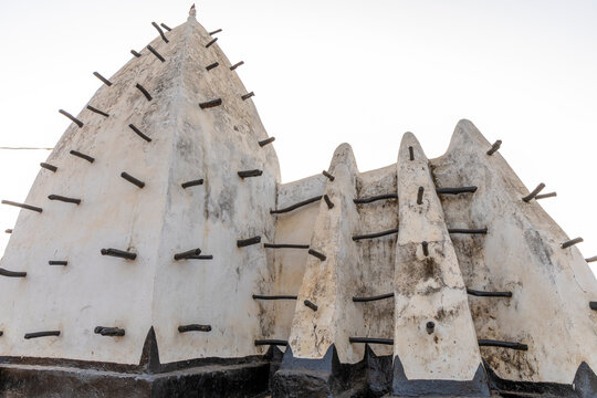 Pointed spires of mud mosque, Larabanga, Ghana