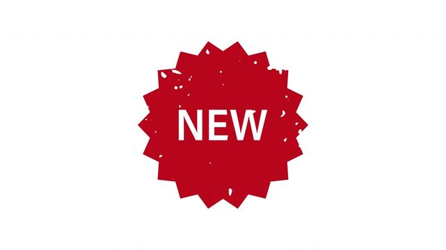 Red new starburst seal stamp animation