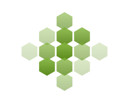 Refined honeycomb hex-grid diagram &mdash; diamond hex cluster with opacity fade. Isolated transparent PNG business graphic element for presentations