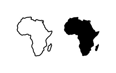 Africa map silhouette and outline for travel and geography © Rohimali