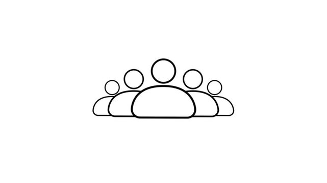 Minimalist line of family silhouettes united together in harmonious unity for creative branding