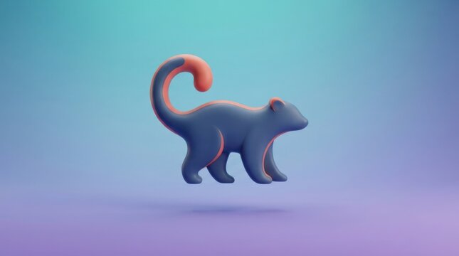 3D stylized raccoon with orange tail on gradient background