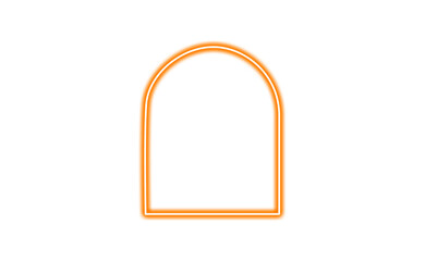 Orange neon arch frame isolated isolated on transparent background © Imran