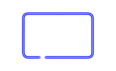 Blue neon glowing rectangular frame isolated on transparent background © Imran