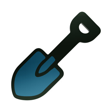 Construction shovel tool digging equipment labour construction site earthwork icon isolated on a transparent background