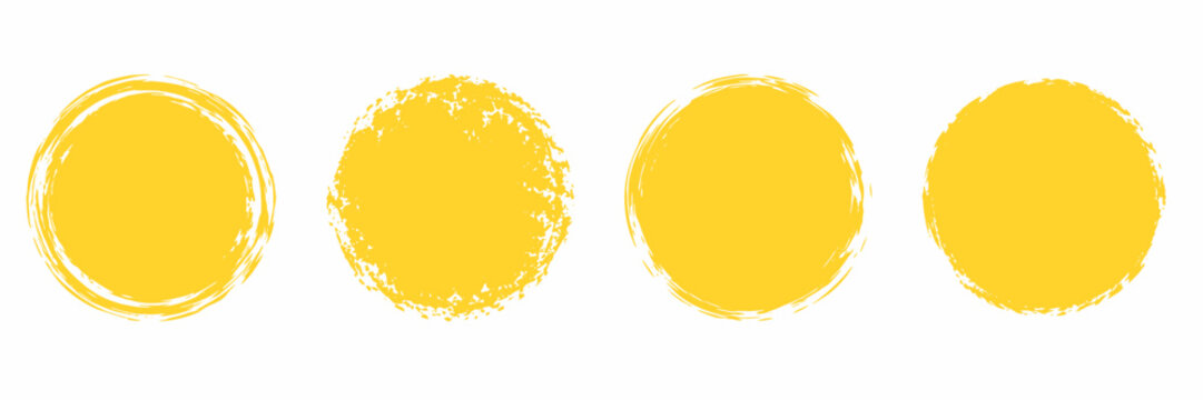 Yellow Sun Brush Stamp and Watercolor Circle Shape Set