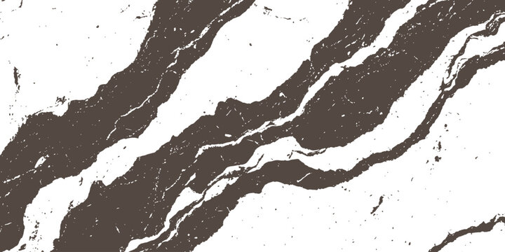 Abstract dark brown and white grunge marble stone texture background with diagonal veins vector illustration design.