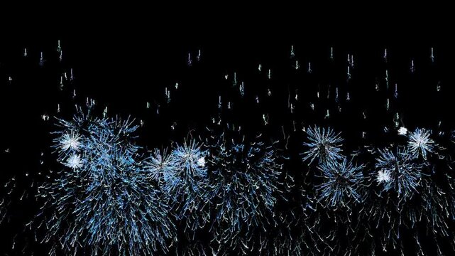 Bright Golden Sparkle Firework Burst Animation in 4K Isolated Transparent Alpha Channel Pyrotechnic Display for New Year's Eve, Diwali, Independence Day, and Festive Party Celebrations