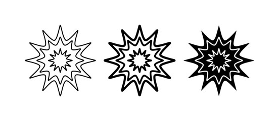 Explosion icon glyph for comic, comic book © Jalal