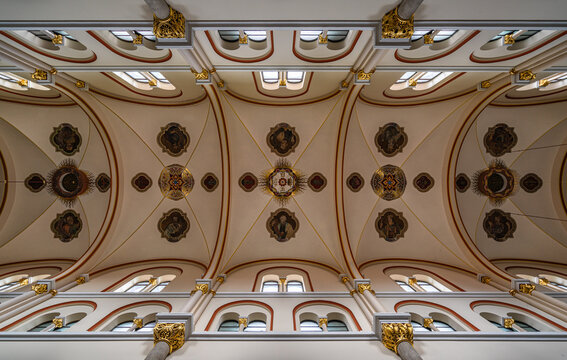 Interior sight from the Basilica of Our Mother of Mercy in Maribor. July-23-2025