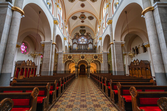 Interior sight from the Basilica of Our Mother of Mercy in Maribor. July-23-2025