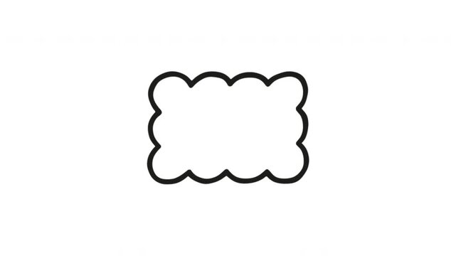 Cloud Bubble For Thought And Speech Messages Hand-Drawn Doodle Animation On Transparent Background. Conversation Symbol And Text Callout. Seamless Animated Icon. 4K Video Overlay Element.