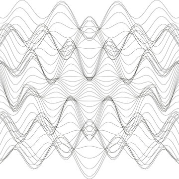 Geometric black and white dotted zig zag wave pattern graphic as PNG element