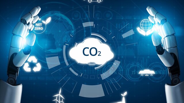 Net zero goals and CO2 reduction strategy driving sustainability, green energy integration, net zero emissions policies, and climate-friendly sustainability solutions for business and society. Muxer
