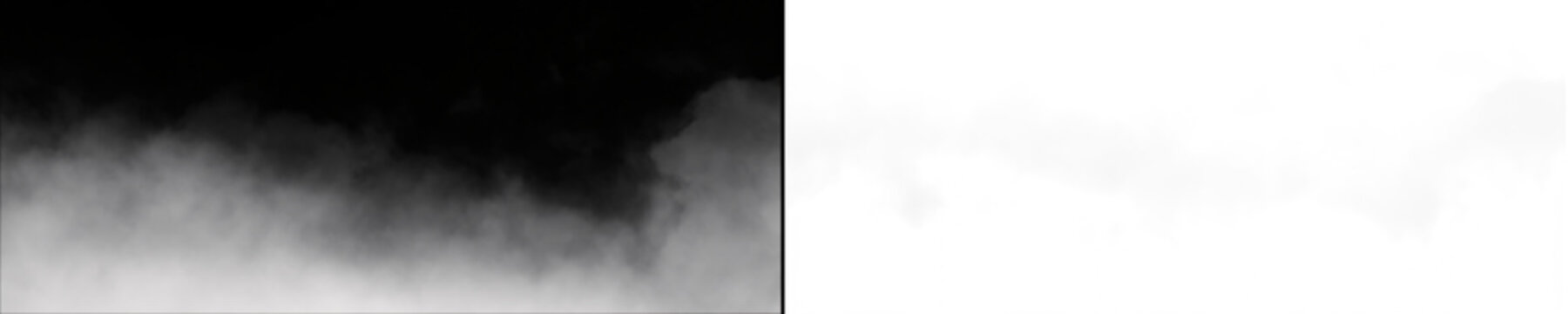 White thick ground fog layer isolated on transparent background creates mystical environment for dramatic photography compositing and professional video design.