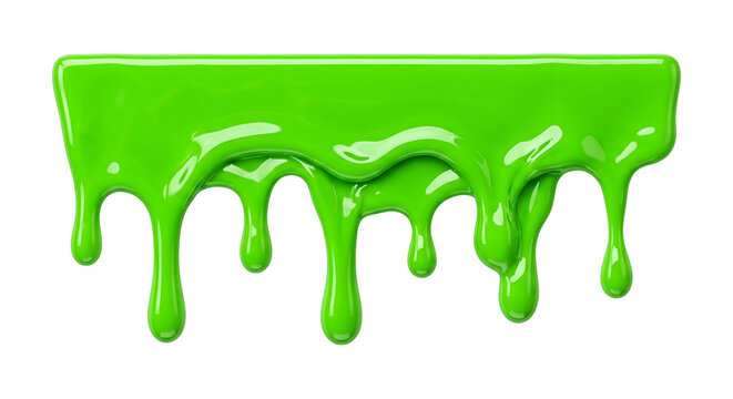 Slime drip design in vibrant green color flowing down liquid for Halloween decoration.