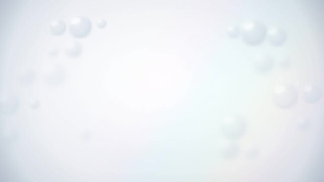 Minimalist frosted glass aesthetic background with floating 3D spheres and soft prismatic rainbow chromatic aberration, modern clean white high-key backdrop for product showcase in 4K