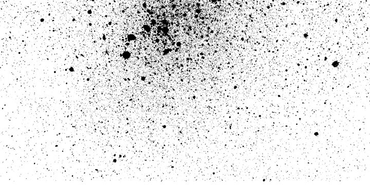 Black ink spray splatter isolated on transparent background