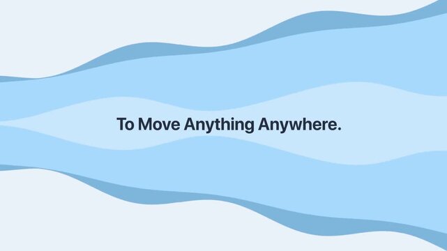 Dynamic blue wave animation displaying inspiring text message across clean digital motion graphic background footage