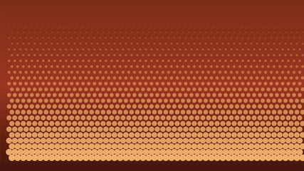 Obraz premium Abstract orange brown gradient halftone dotted matrix horizontal pattern background for technology design