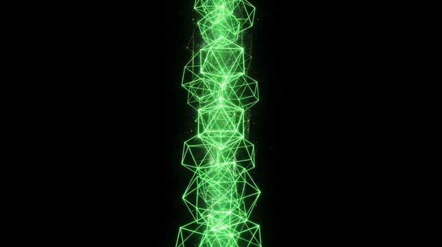 Chrome geometric sculpture on Totally Black Background, Ice White top-down spotlight view, Easy Background Removal Product Shot.