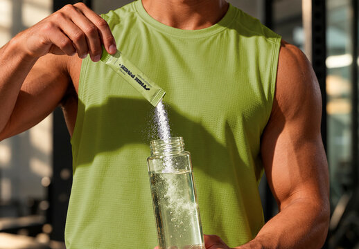 Man with Powder Stick Pack Mockup