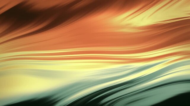 4K horizontal flowing wave gradient seamless loop animation in copper sage and cream