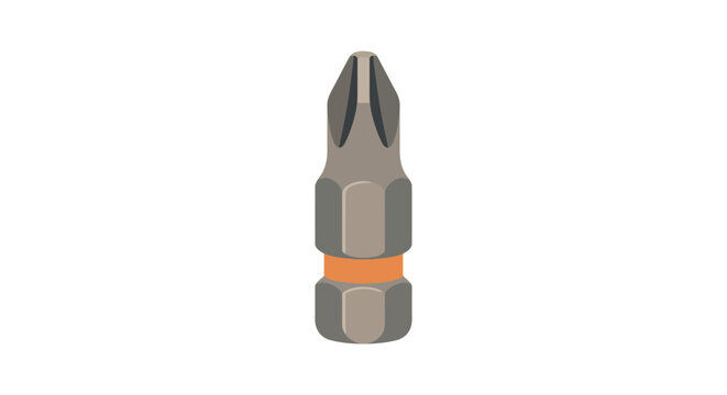 Screwdriver bit with a torx head and orange grip is isolated on white