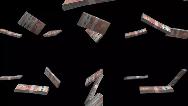Libya Money, Libyan Dinar Banknotes Falling On Black Background, LYD Currency Stacks Dark Cinematic, 4K