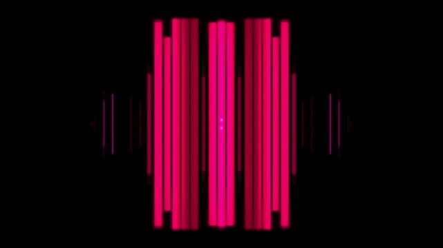 VJ Loop Neon Light Bars Motion Graphic Reacting to Music Equalizer Video Background