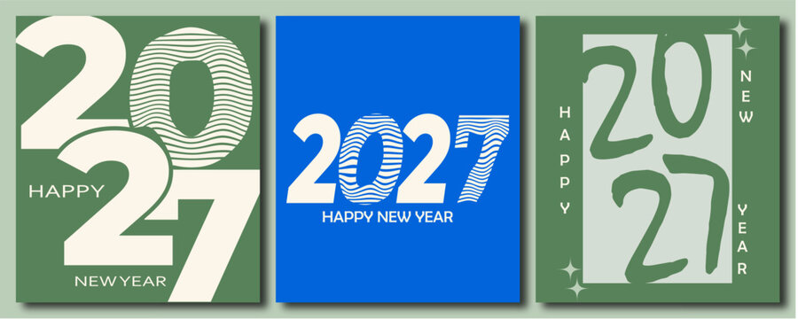 Three vertical panels showcase the years two thousand twenty six two thousand twenty seven and two thousand twenty eight with festive designs