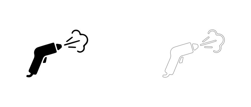 Cleaning gun tornador blow gun vector icon filled and outline, interior air cleaning tool and detail blower symbol.