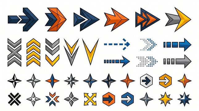 ModernFlatDesignSymbolsArrowsIconsCollectionSet.