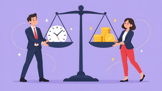 Balancing time and money in a visual representation of choice and priorities