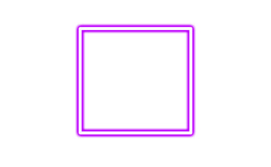 Glowing purple neon square frame isolated on transparent background © Imran